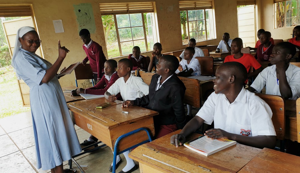 Sr. Rose Nelima interacts with students at Mbale School for the Deaf in Uganda. (Gerald Matembu) Sr. Rose Nelima interacts with students at Mbale School for the Deaf in Uganda. (Gerald Matembu)