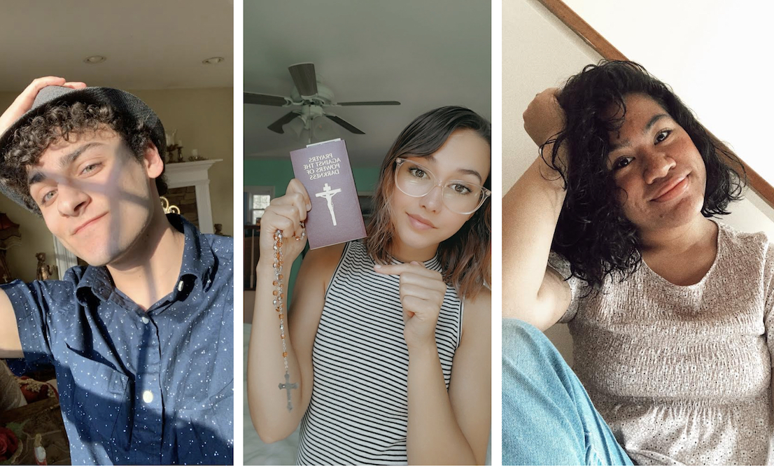 From left to right: Catholic TikTok users Chris Karroum, @chriskarroum; Amber-Rose Schneider, @the_religious_hippie; and Lana Michele, @faithfullylana (Provided photos) From left to right: Catholic TikTok users Chris Karroum, @chriskarroum; Amber-Rose Schneider, @the_religious_hippie; and Lana Michele, @faithfullylana (Provided photos)
