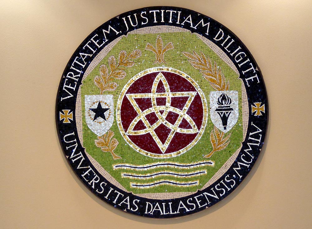 A mosaic of the seal of the University of Dallas is seen in the Haggar Student Center in Irving, Texas. (Wikimedia Commons/Wissembourg) A mosaic of the seal of the University of Dallas is seen in the Haggar Student Center in Irving, Texas. (Wikimedia Commons/Wissembourg)