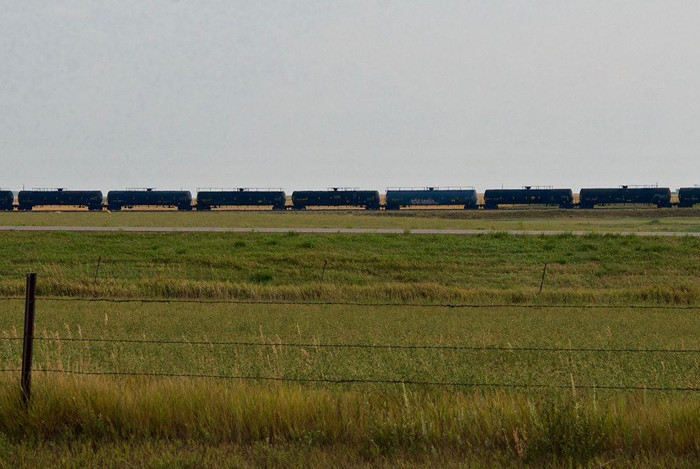 Railroad tank cars wait to be filled with ethanol at the Red Trail Energy plant in Richardton, North Dakota. (GSR photo/Dan Stockman) Railroad tank cars wait to be filled with ethanol at the Red Trail Energy plant in Richardton, North Dakota. (GSR photo/Dan Stockman)