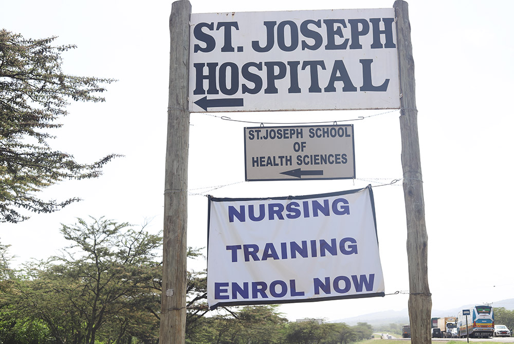 A signpost for St. Joseph Hospital in Gilgil, a region in southwestern part of Kenya. (GSR photo/Doreen Ajiambo) A signpost for St. Joseph Hospital in Gilgil, a region in southwestern part of Kenya. (GSR photo/Doreen Ajiambo)