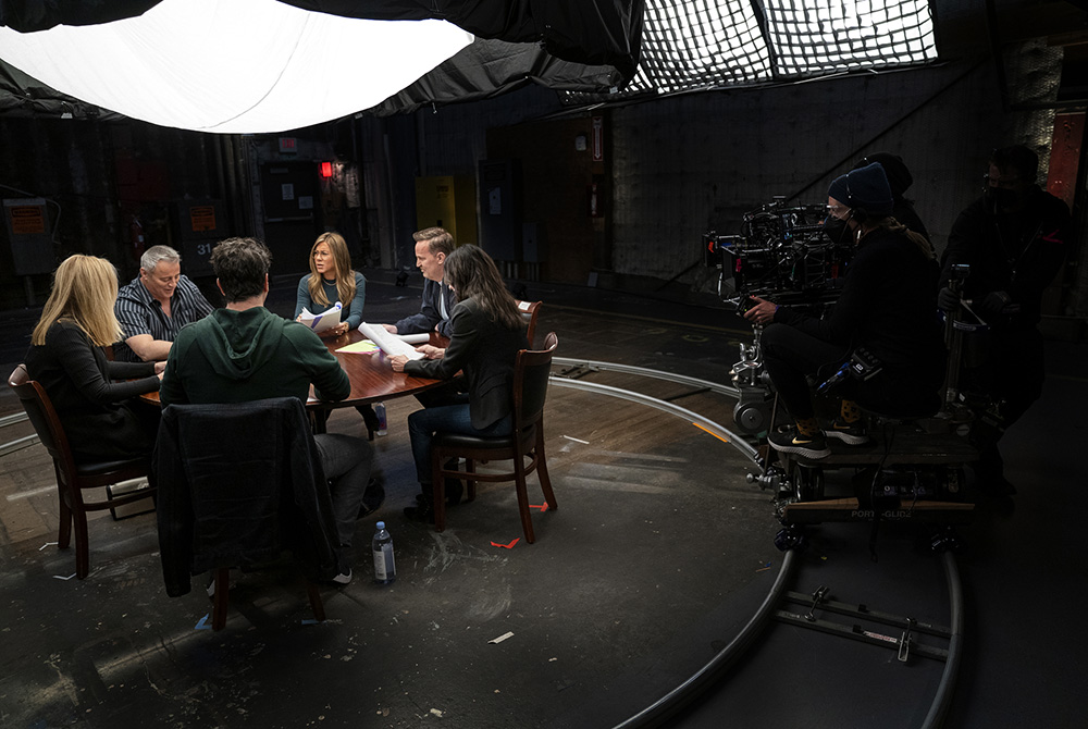 The cast of the show takes part in a reread during "Friends: The Reunion." (Courtesy of HBO Max) The cast of the show takes part in a reread during "Friends: The Reunion." (Courtesy of HBO Max)