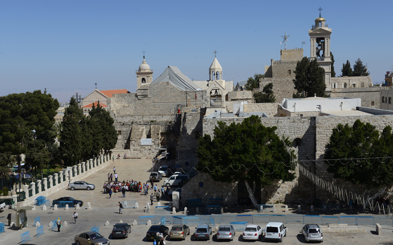 Manger Square and the Church of Nativity in Bethlehem, West Bank (CNS/Debbie Hill)