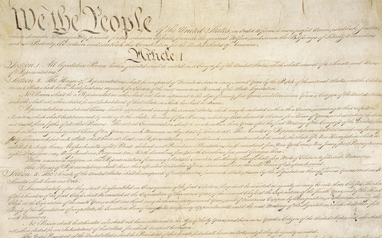 The first page of the U.S. Constitution (CNS/courtesy of National Archives)