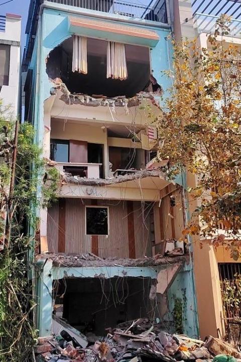 demolished building