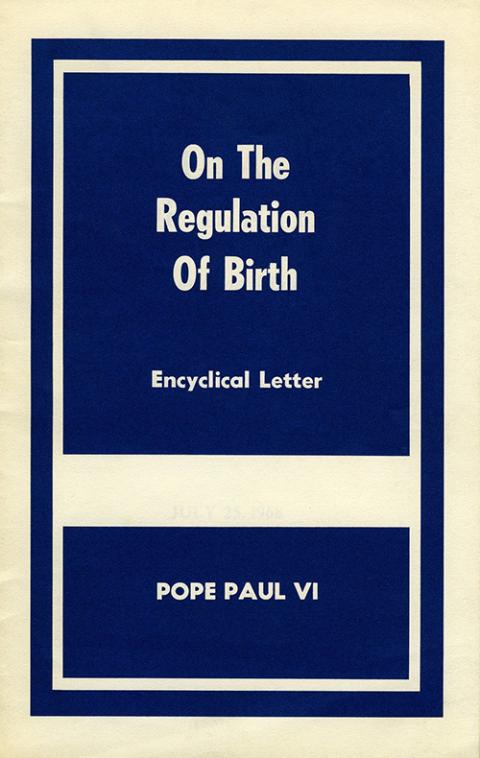 This copy of the encyclical Humanae Vitae was published in English by the U.S. Conference of Catholic Bishops after the letter was promulgated in Latin by Pope Paul VI July 25, 1968. (CNS)