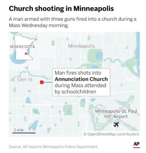 Map shows location of Minneapolis church shooting Map shows location of Minneapolis church shooting