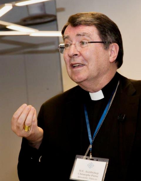 Archbishop Christophe Pierre, papal nuncio to the U.S. (Center of Concern/Michael Carpenter Photography) Archbishop Christophe Pierre, papal nuncio to the U.S. (Center of Concern/Michael Carpenter Photography)