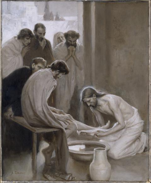 "Jesus Washing the Feet of his Disciples" by Albert Edelfelt, 1898 (Wikimedia Commons/Nationalmuseum of Sweden/Bodil Karlsson) "Jesus Washing the Feet of his Disciples" by Albert Edelfelt, 1898 (Wikimedia Commons/Nationalmuseum of Sweden/Bodil Karlsson)