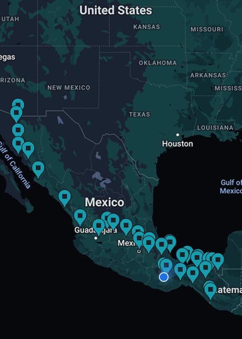 A map of the various stops on the journey, June 3-28 (Courtesy of Aguilas del Desierto) A map of the various stops on the journey, June 3-28 (Courtesy of Aguilas del Desierto)