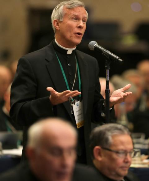 Joseph Strickland of Tyler, Texas, speaks from the floor during the U.S. bishops' assembly in Baltimore Nov. 11, 2019. (CNS/Bob Roller) Joseph Strickland of Tyler, Texas, speaks from the floor during the U.S. bishops' assembly in Baltimore Nov. 11, 2019. (CNS/Bob Roller)