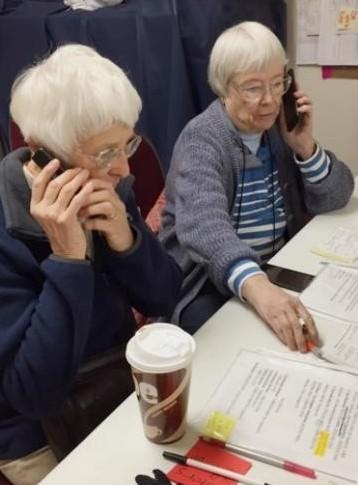 Sisters make phone calls to sponsors. Sisters make phone calls to sponsors.
