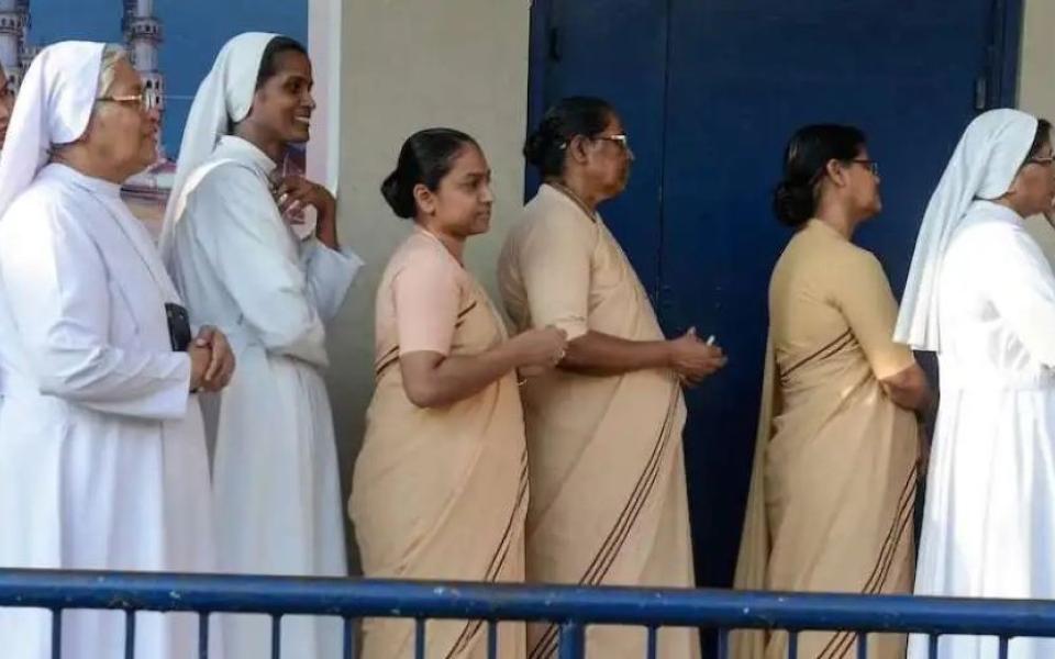 Nuns in a line