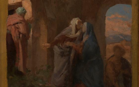 Detail from "La Visitation" (1875) by Jules-Louis Machard (Artvee)