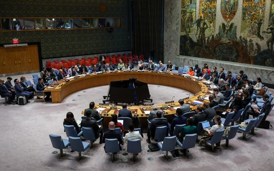 The United Nations Security Council meets about conflicts in the Middle East at U.N. headquarters in New York City, June 30, 2025. (OSV News/Reuters/Kylie Cooper)