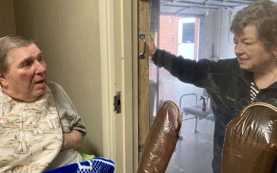 The innovation initiated by Sr. Mary Faustina Zugelder, administrator of Taylor Manor, which allowed family members to visit residents of the facility, was recognized in September 2021 with an award. (Courtesy of Sisters of St. Joseph the Worker)