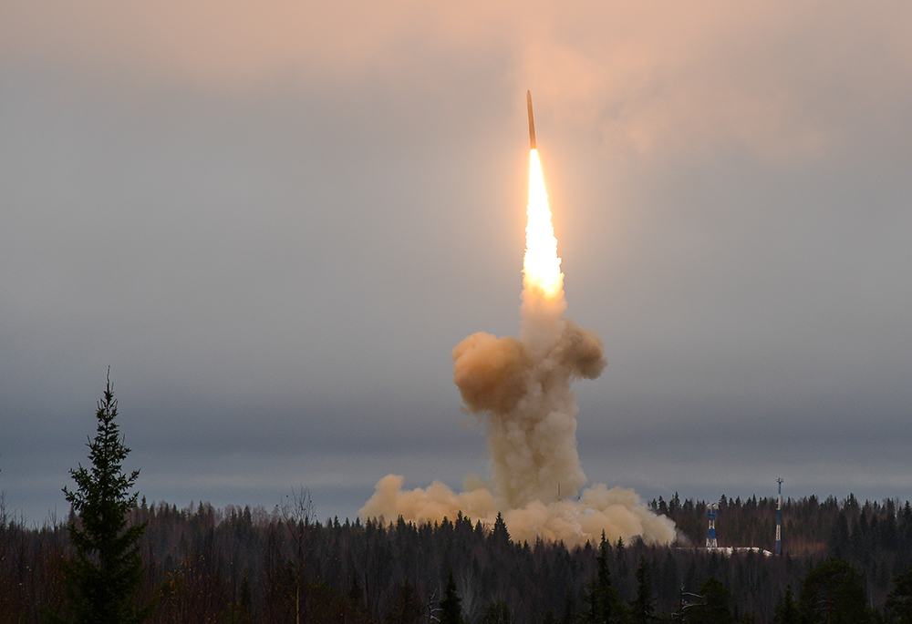 Russia launches a Topol-M silo-based intercontinental ballistic missile from the Plesetsk Cosmodrome in the Arkhangelsk Region in November 2014. (Newscom/ZUMA Press/Tass) Russia launches a Topol-M silo-based intercontinental ballistic missile from the Plesetsk Cosmodrome in the Arkhangelsk Region in November 2014. (Newscom/ZUMA Press/Tass)